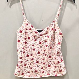 White Floral Tank Top